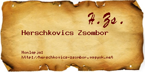 Herschkovics Zsombor névjegykártya
